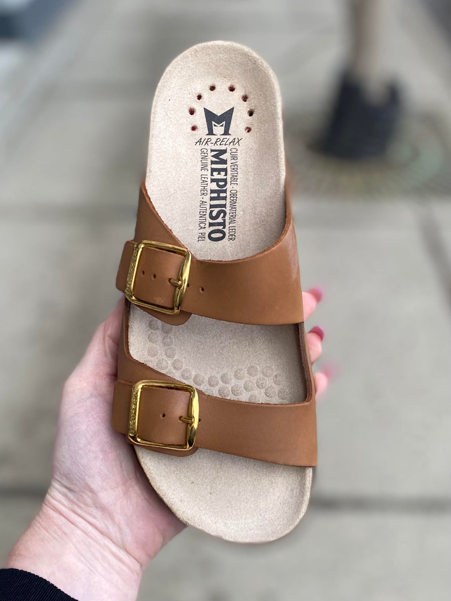 Mephisto Harmony Gold Women's Sandals - Comfort Slippers With Cork Footbed & SOFT-AIR Tech