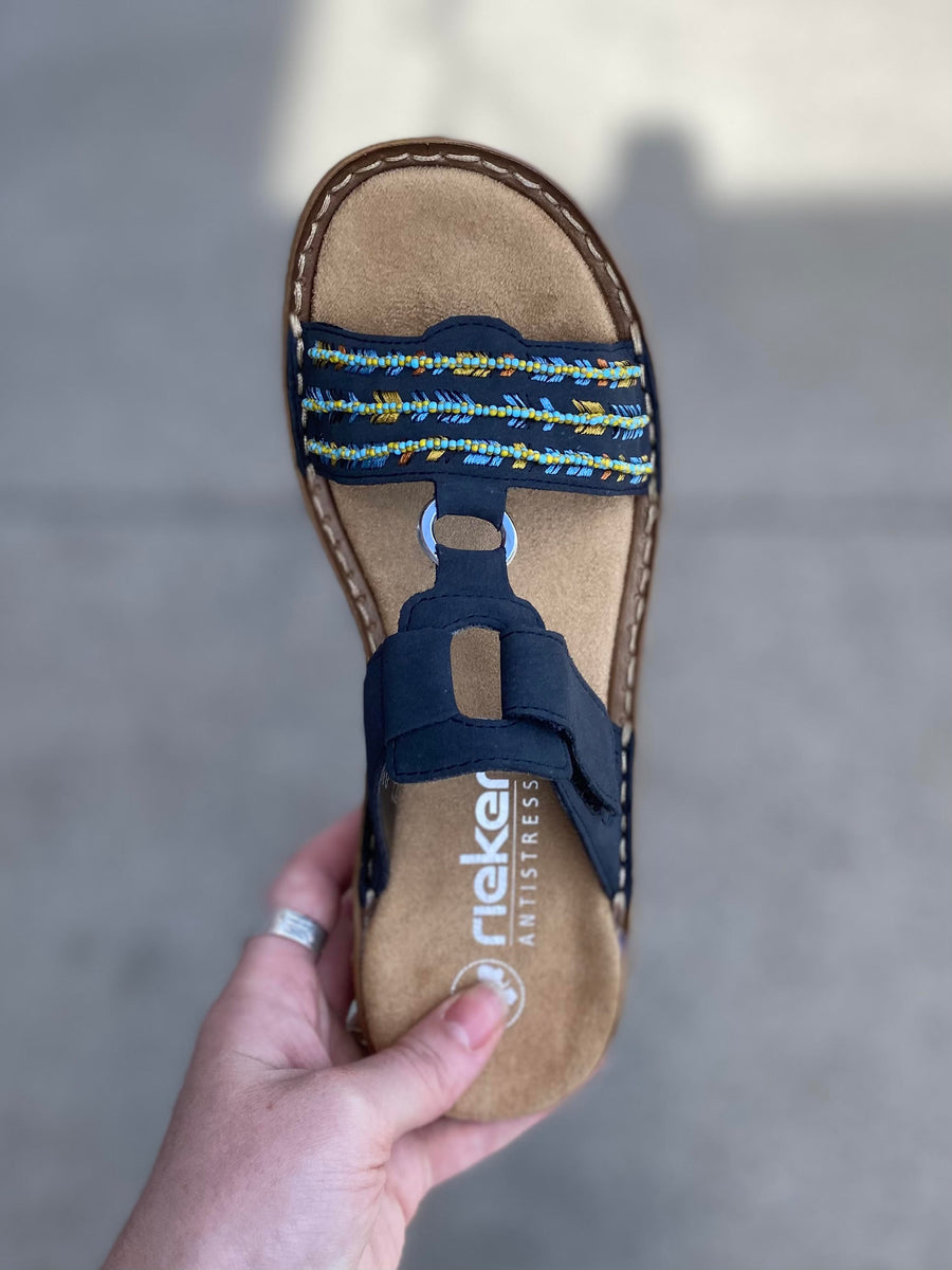 Rieker - Regina Slide - Blue – Walk Rite Shoes