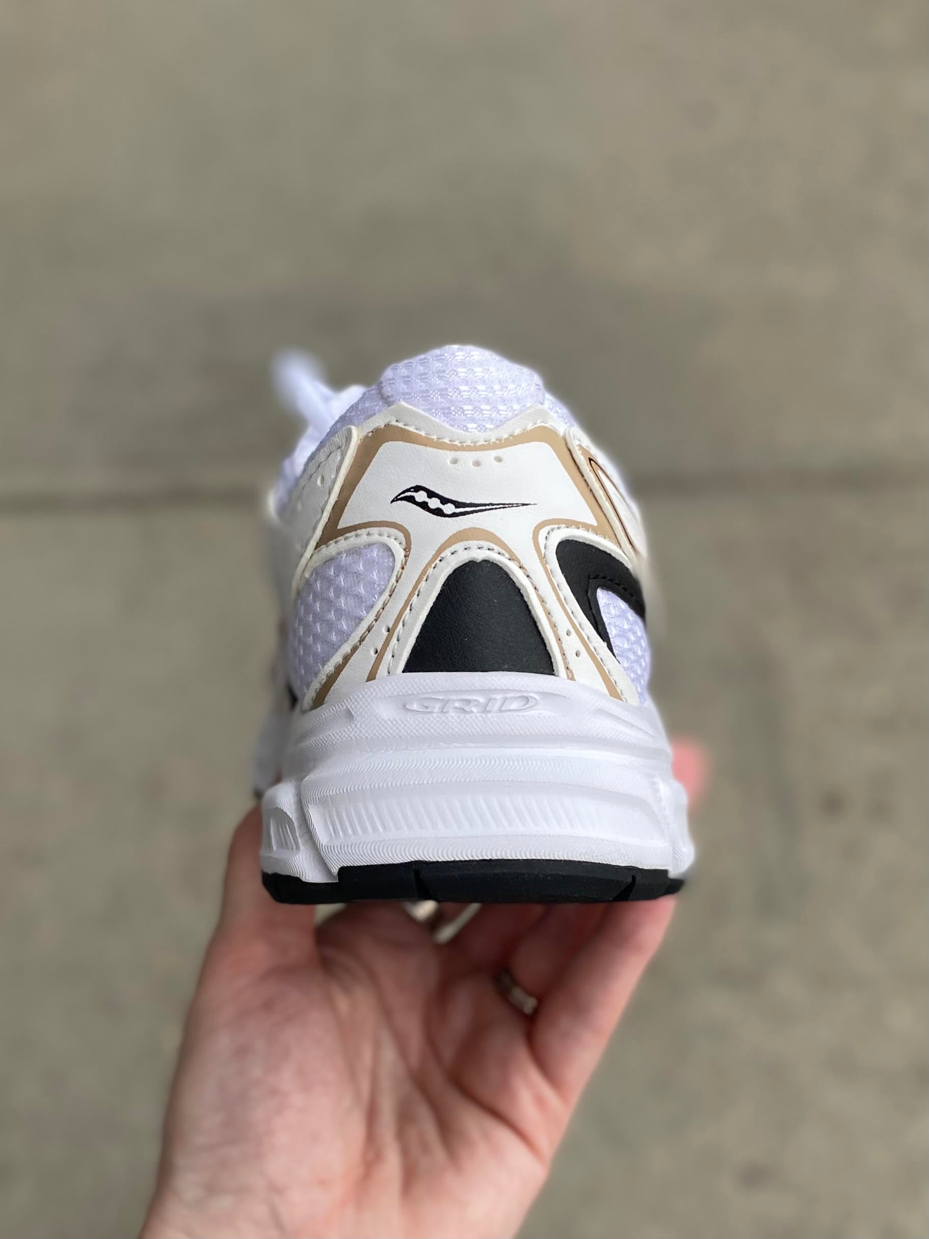 Saucony Ride Millennium White & Gold Running Shoe Saucony Ride Millennium White/Black/Gold Retro Sneaker | Hibbett main image 2